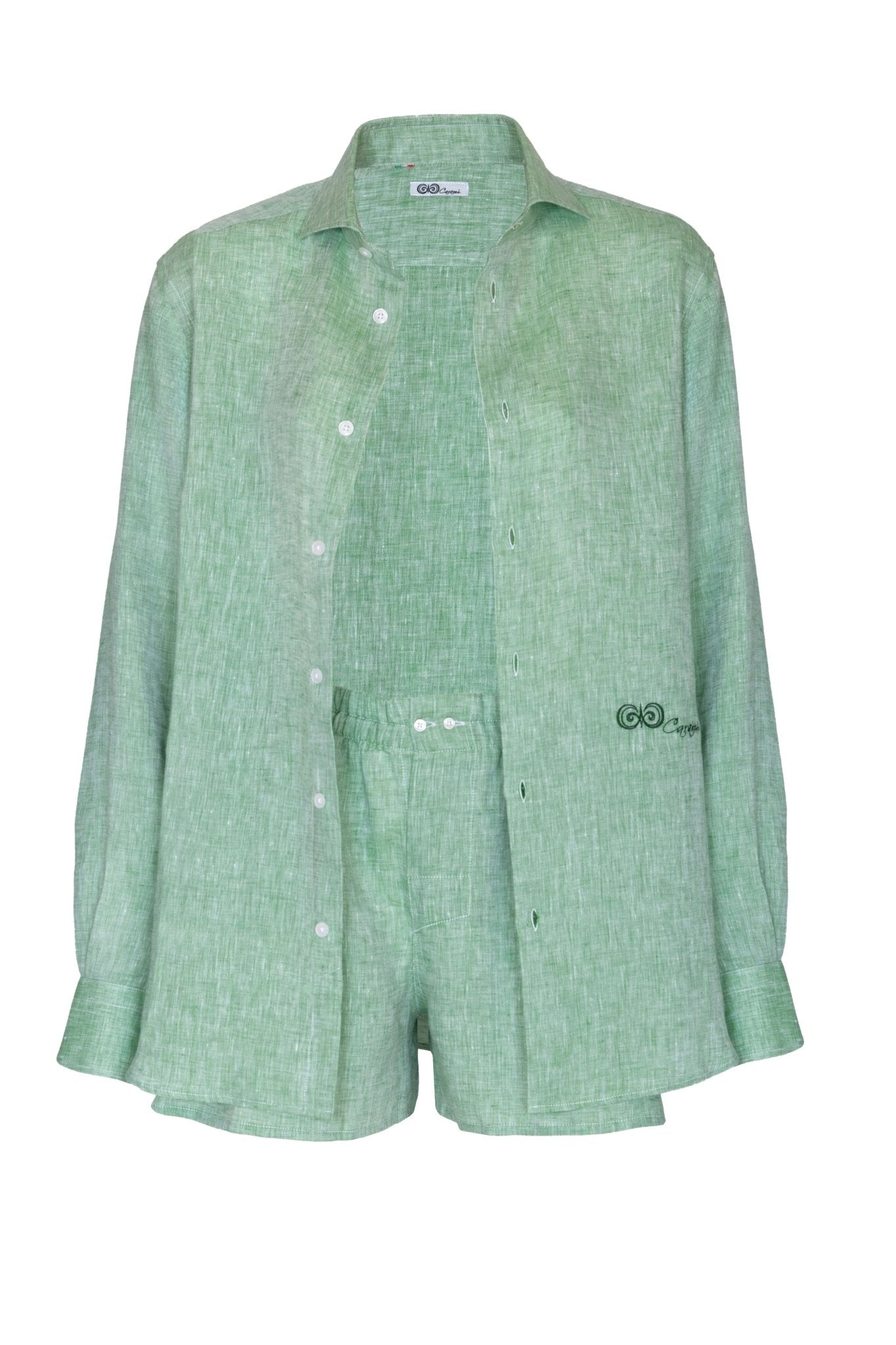 Boxer in Lino Verde - Carami - Caramì Lingerie & Activewear Made in Italy