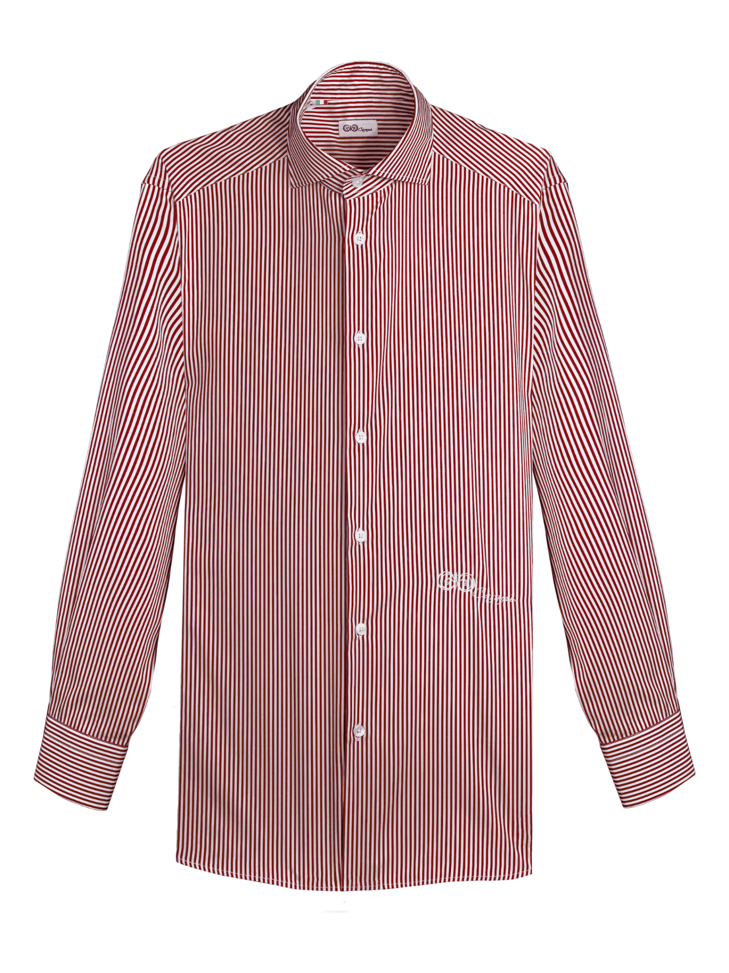 Camicia a Righe Rossa e Bianca in Cotone Popeline - Carami - Caramì Lingerie & Activewear Made in Italy