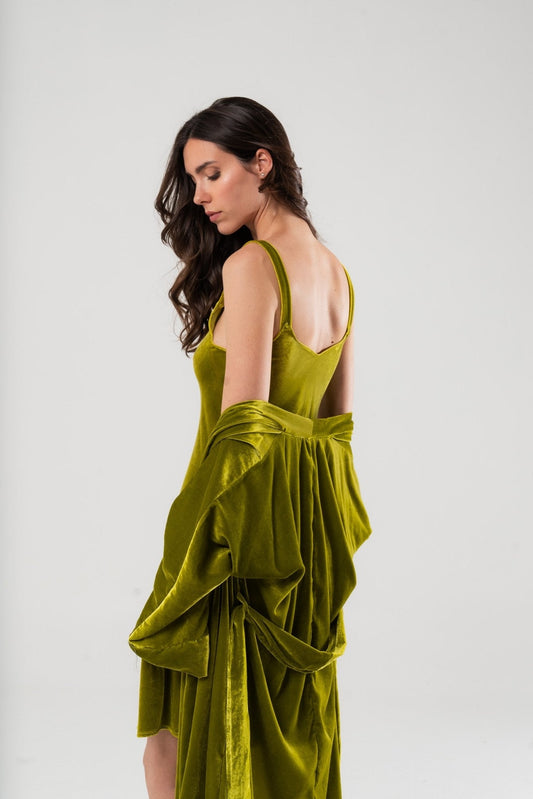 Camicia da Notte in Velluto di Seta Verde - Carami - Caramì Lingerie & Activewear Made in Italy