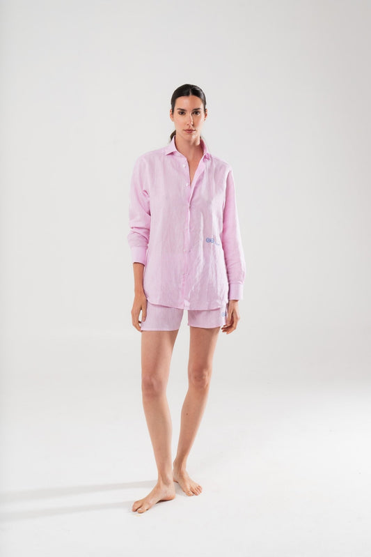 Camicia Rosa in Lino - Carami - Caramì Lingerie & Activewear Made in Italy