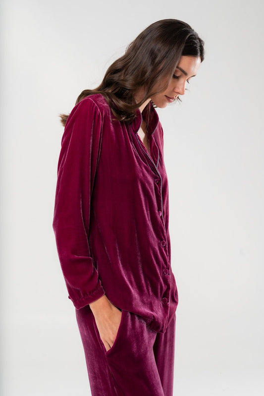 Giacca in Velluto di Seta Lampone - Carami - Caramì Lingerie & Activewear Made in Italy