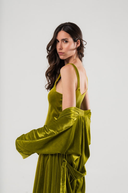 Kimono Corto in Velluto di Seta Verde - Carami - Caramì Lingerie & Activewear Made in Italy
