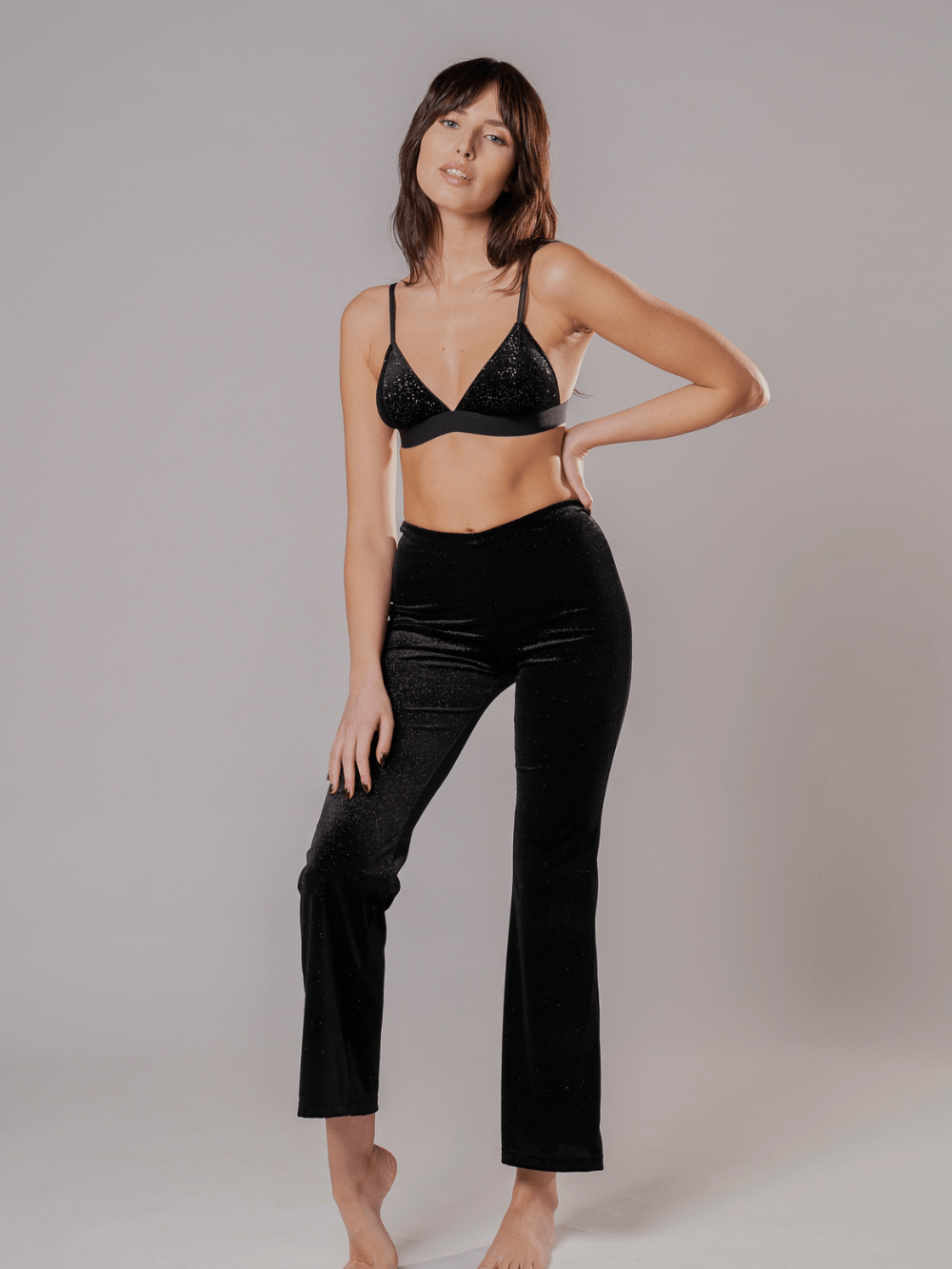 PantaJazz Velluto Nero Star - Carami - Caramì Lingerie & Activewear Made in Italy