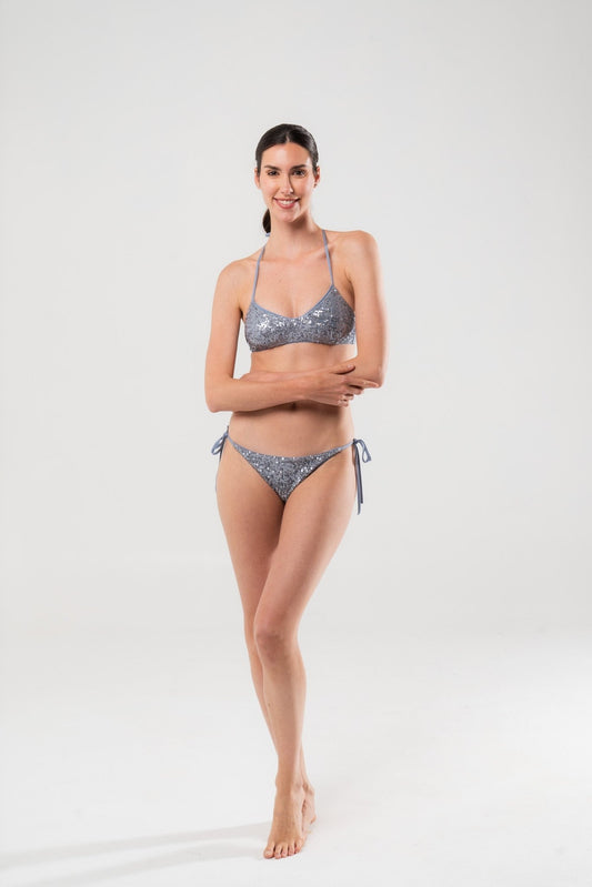 Slip Bikini Brasiliana Maddalena Grigio - Carami - Caramì Lingerie & Activewear Made in Italy