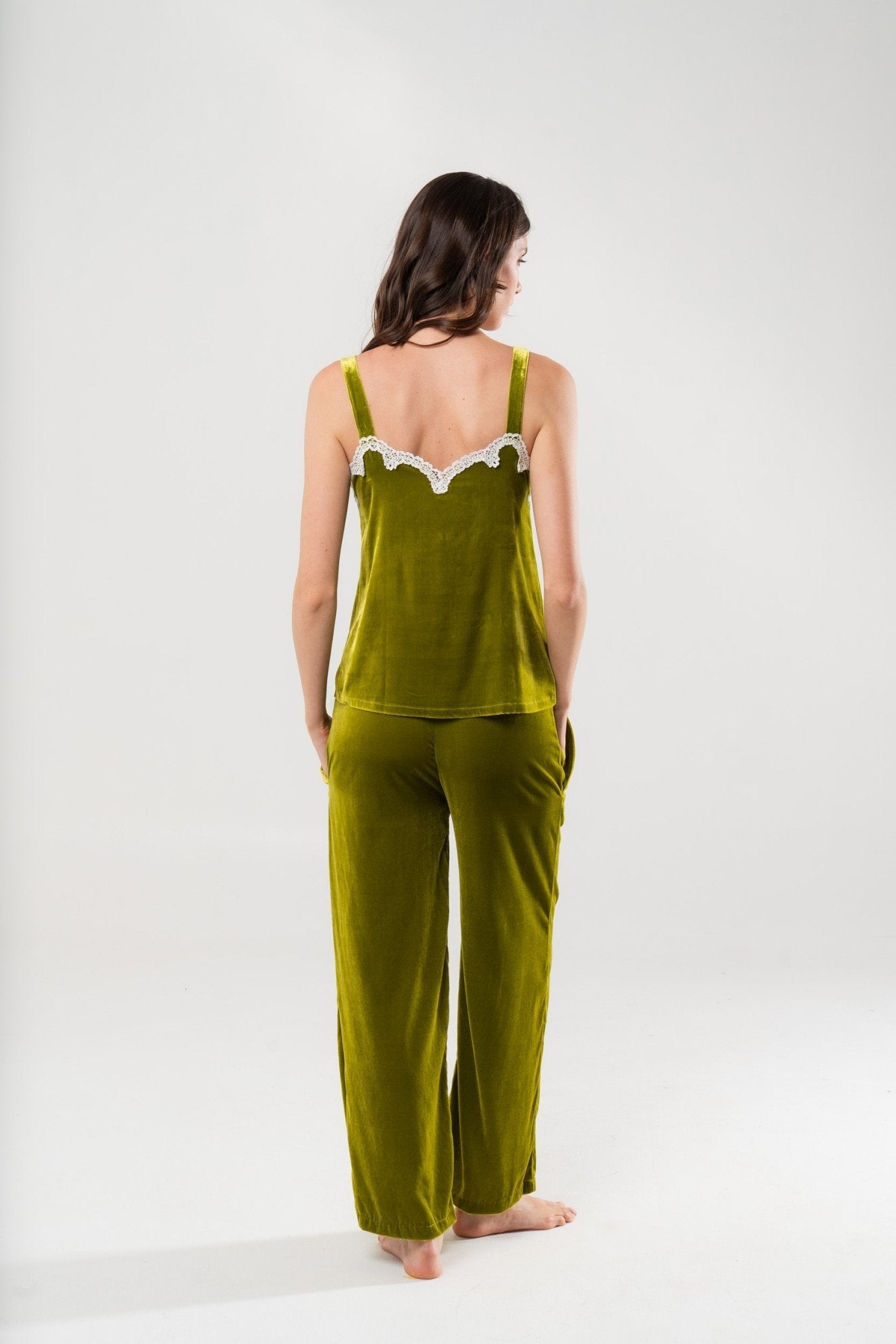 Top in Velluto di Seta Verde - Carami - Caramì Lingerie & Activewear Made in Italy