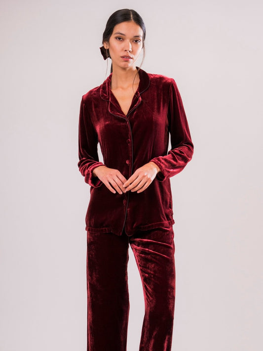 Giacca in Velluto di Seta Rosso - Carami - Caramì Lingerie & Activewear Made in Italy