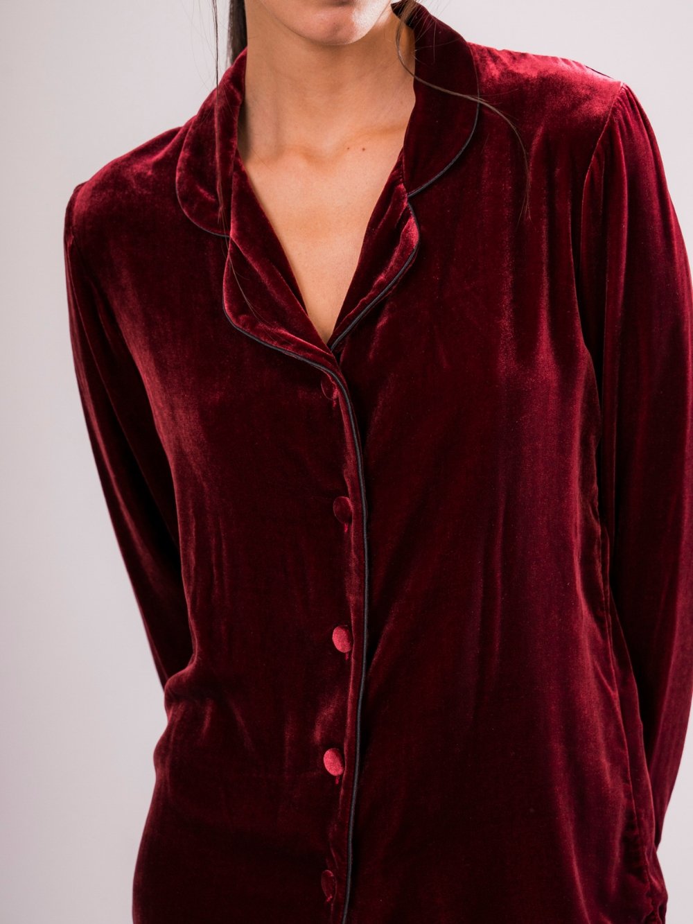 Giacca in Velluto di Seta Rosso - Carami - Caramì Lingerie & Activewear Made in Italy