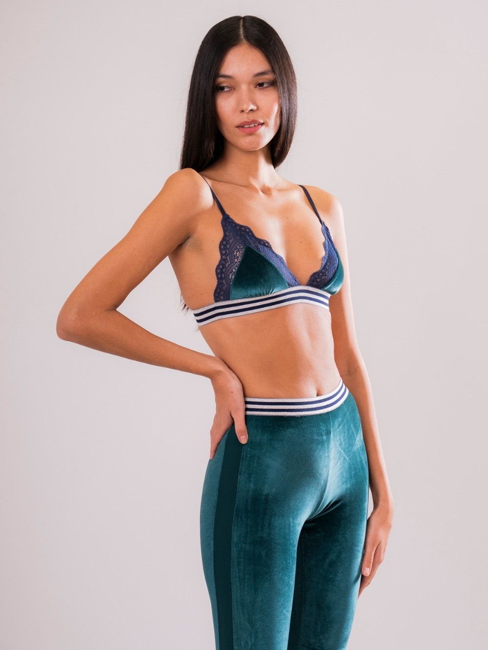 Leggings Sport Velluto Verde - Carami - Caramì Lingerie & Activewear Made in Italy