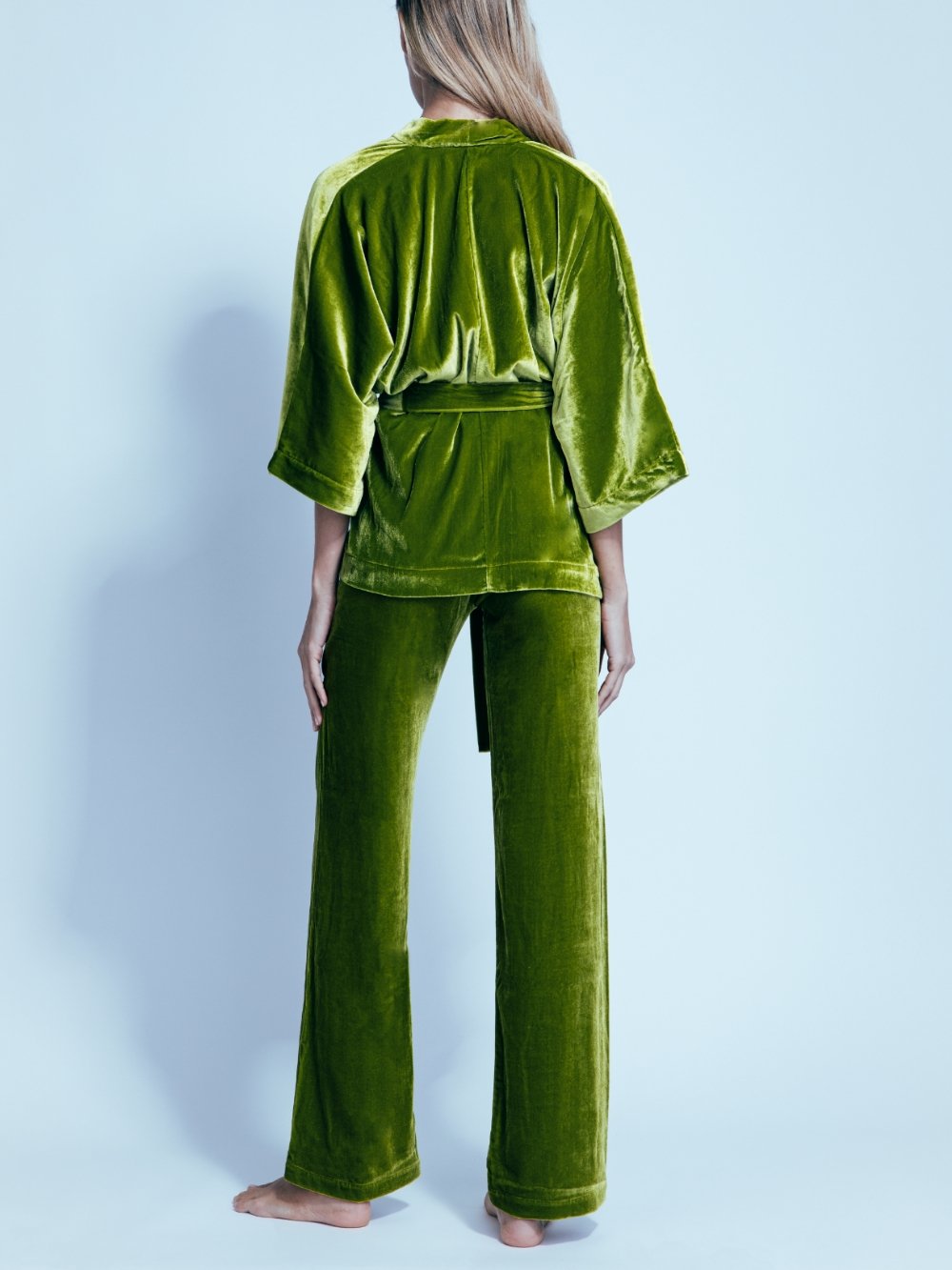 Pantalone in Velluto di Seta Verde - Carami - Caramì Lingerie & Activewear Made in Italy