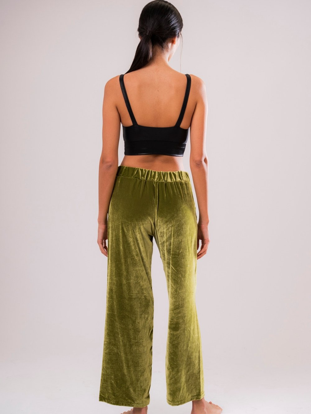 Pantalone in Velluto di Seta Verde - Carami - Caramì Lingerie & Activewear Made in Italy
