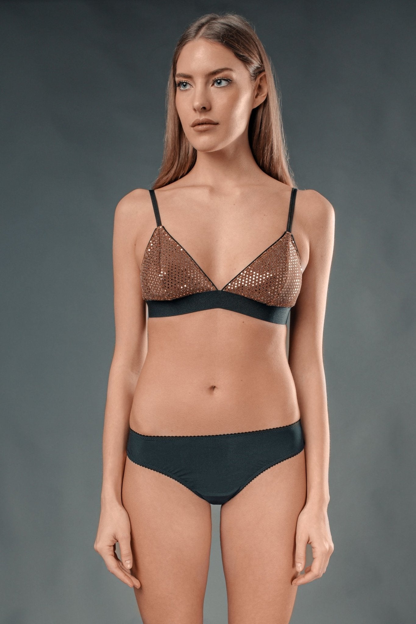 Reggiseno Glitter Cammello - Carami - Caramì Lingerie & Activewear Made in Italy