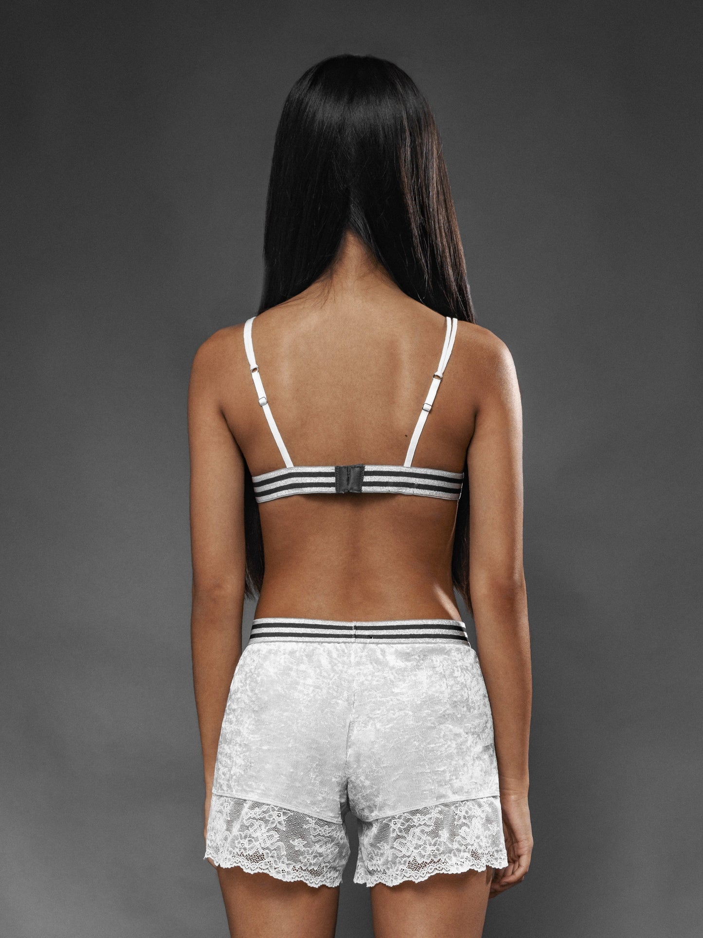 Reggiseno Triangolo Velluto Grigio Sibilla - Carami