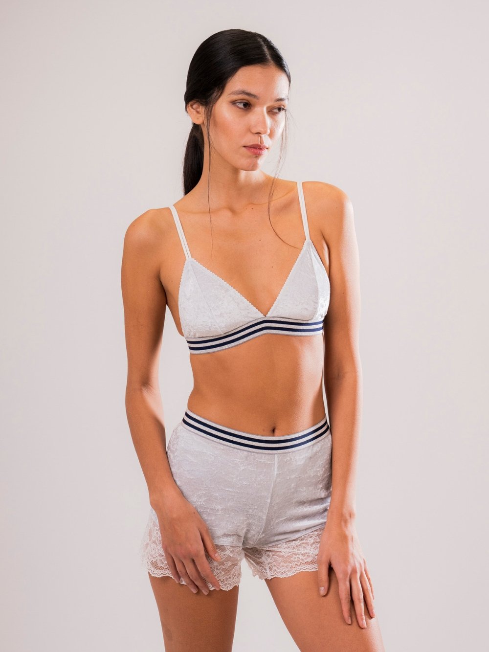 Shorts Velluto Grigio - Carami - Caramì Lingerie & Activewear Made in Italy