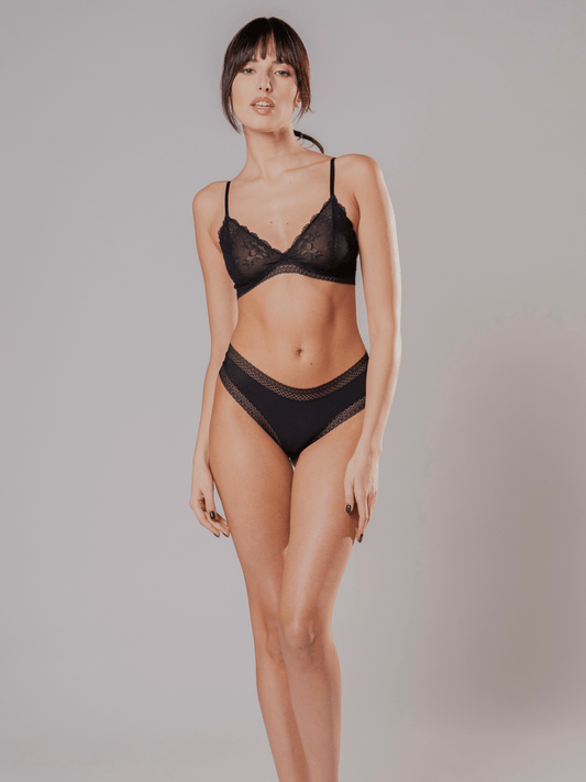 Slip Brasiliana Adele Nero - Carami - Caramì Lingerie & Activewear Made in Italy