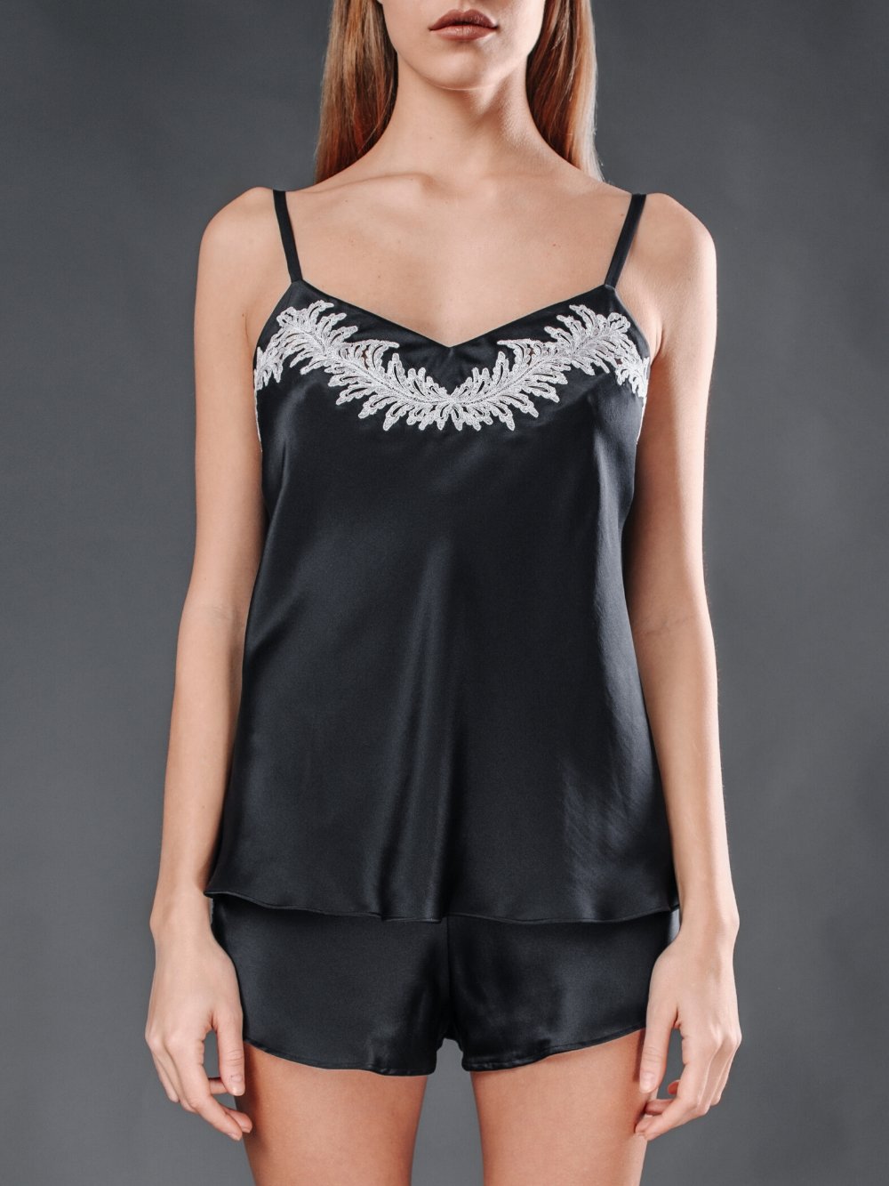 Top in Satin di Seta Nero - Carami