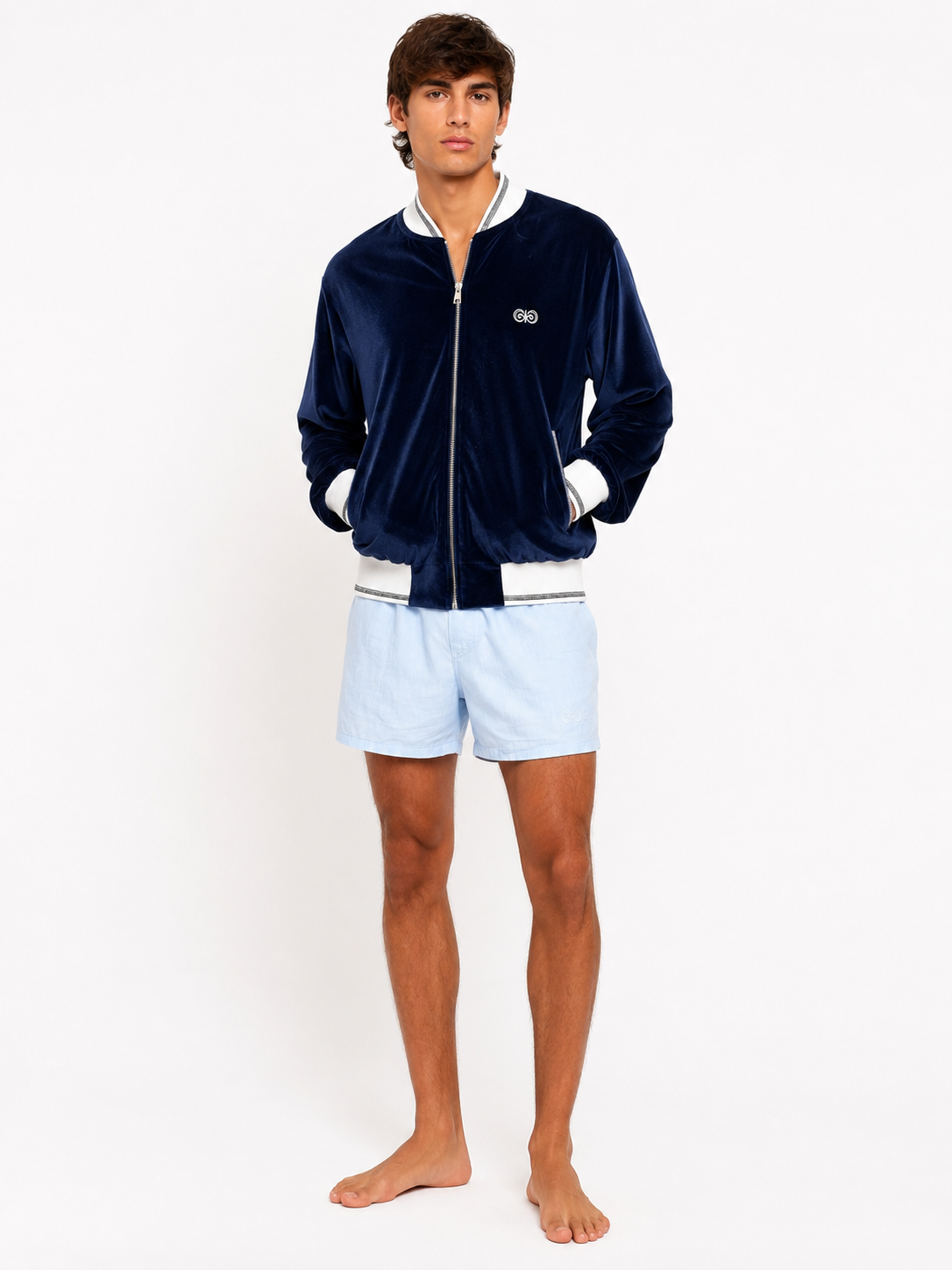 Bomber in Velluto Blu