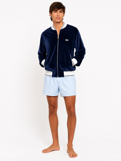 Bomber in Velluto Blu