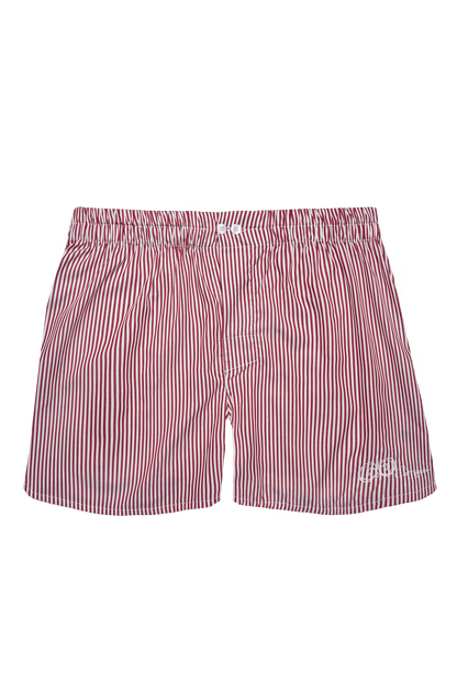 Boxer a Righe Rosso e Bianco in Cotone Popeline - Carami - Caramì Lingerie & Activewear Made in Italy
