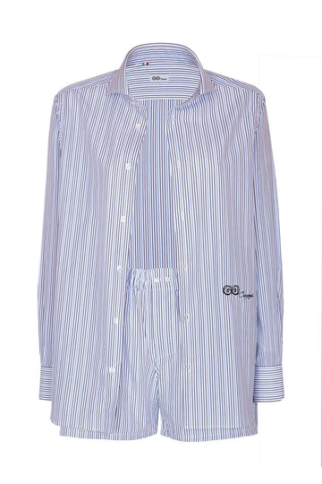Blue and Black Thin Striped Cotton Boxer