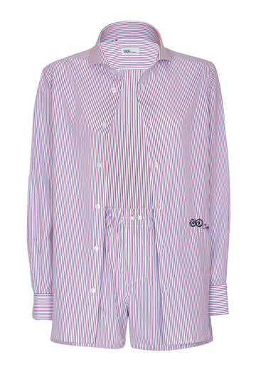 Blue and Red Thin Striped Cotton Boxer