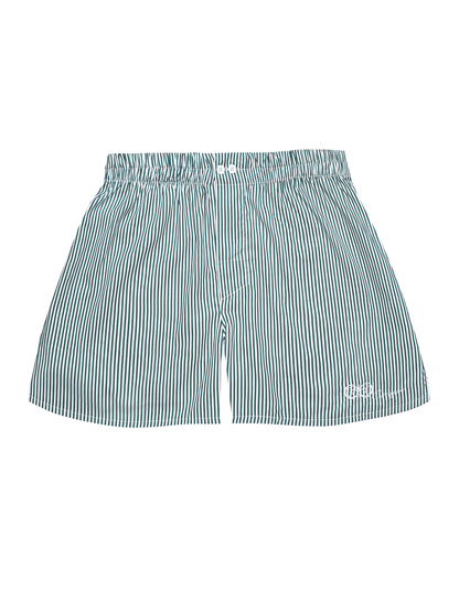 Boxer a Righe Verde e Bianco in Cotone Popeline - Carami - Caramì Lingerie & Activewear Made in Italy