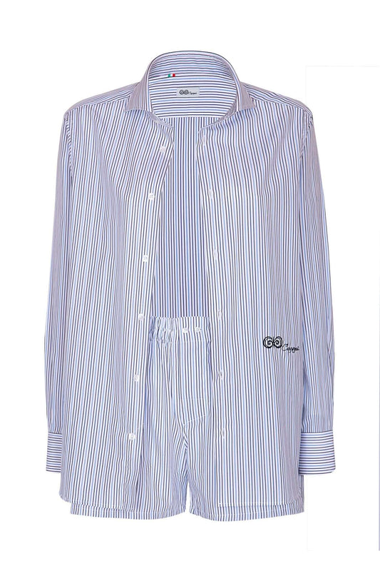 Blue and Black Thin Striped Cotton Boxer Shorts