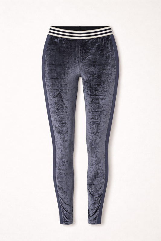 Leggings Sport Velluto Blu Preludio
