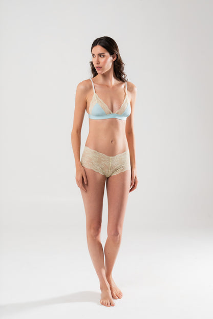 Culotte en dentelle citron vert