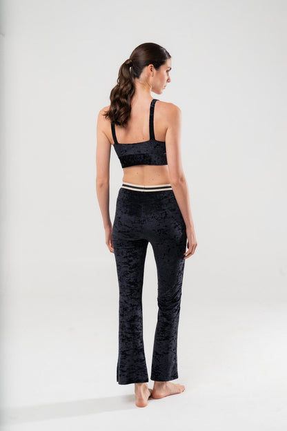 Pantajazz in Velluto Nero - Elastico bianco e nero - Carami - Caramì Lingerie & Activewear Made in Italy