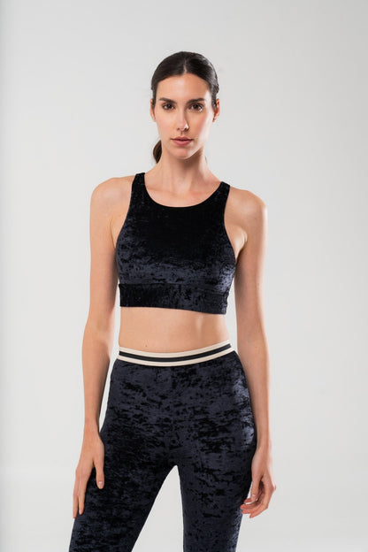 Pantajazz in Velluto Nero - Elastico bianco e nero - Carami - Caramì Lingerie & Activewear Made in Italy