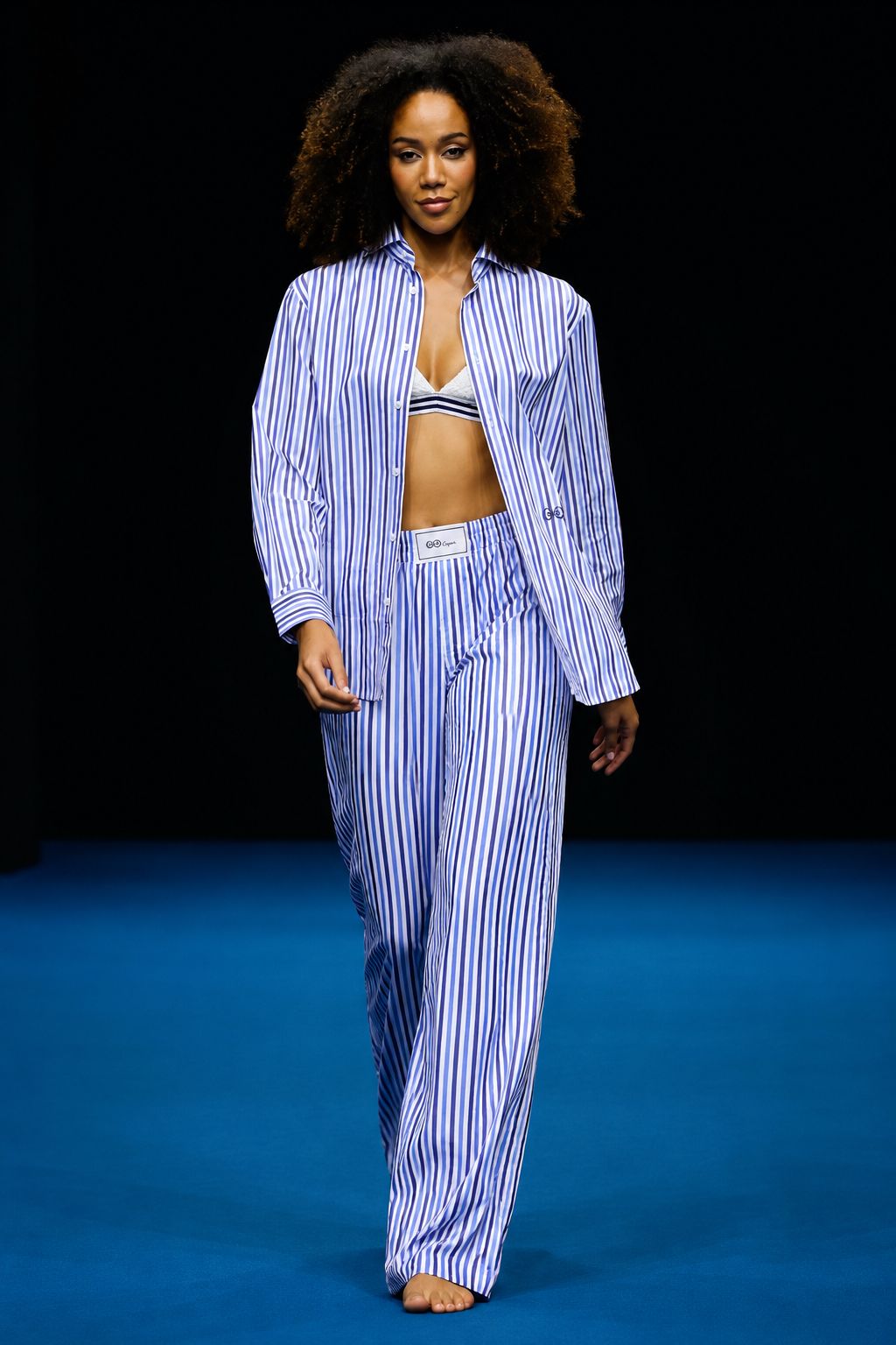 Pantalone Lungo Tricolore Blu