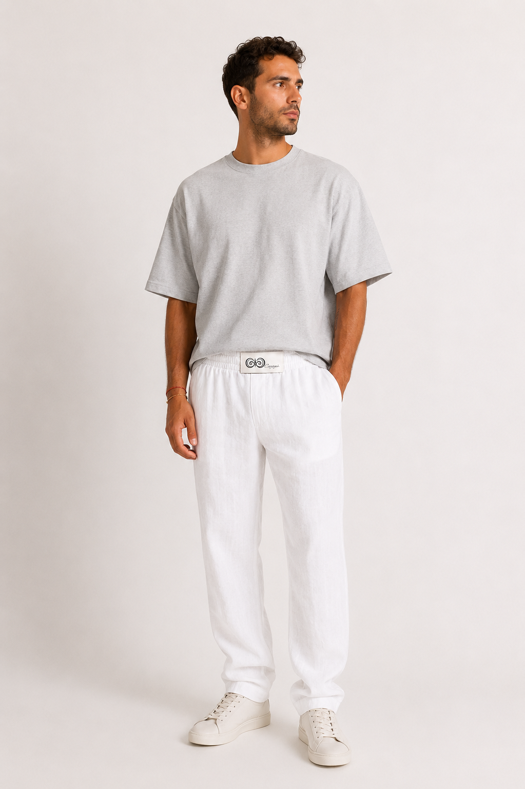 Pantalone Lungo in Lino Bianco