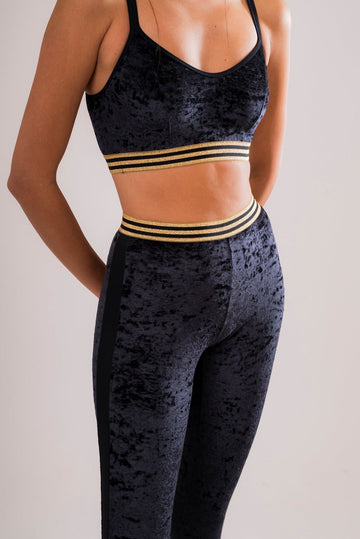 Brassière de sport en velours noir