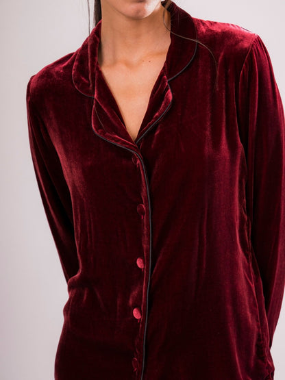 Giacca in Velluto di Seta Rosso - Carami - Caramì Lingerie & Activewear Made in Italy