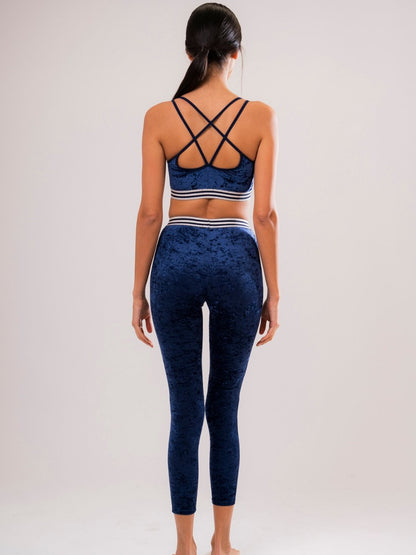 Leggings Sport Velluto Blu - Carami - Caramì Lingerie & Activewear Made in Italy
