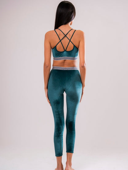 Leggings Sport Velluto Verde - Carami - Caramì Lingerie & Activewear Made in Italy