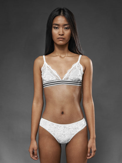 Reggiseno Triangolo Velluto Grigio Sibilla - Carami