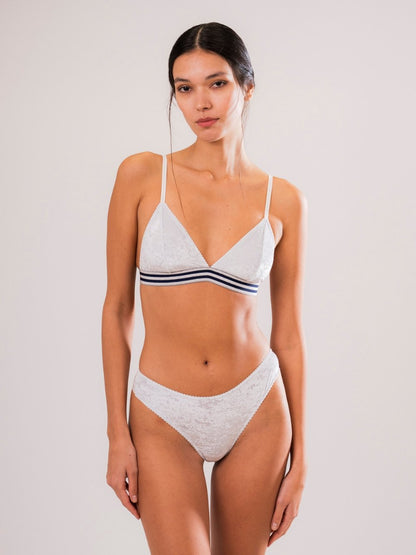 Slip Brasiliana Velluto Grigio - Carami - Caramì Lingerie & Activewear Made in Italy