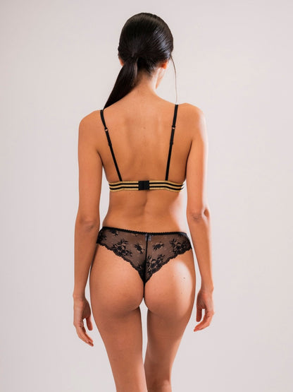 Slip Brasiliana Velluto Nero - Carami - Caramì Lingerie & Activewear Made in Italy