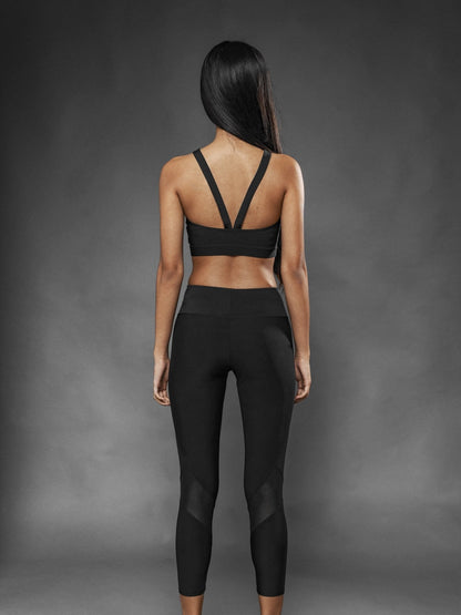 Top Sport Nero Incrociato Olimpia - Carami - Caramì Lingerie & Activewear Made in Italy